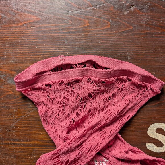 Free People Peachy Pink Lace Boho Tights - Picture 3 of 3